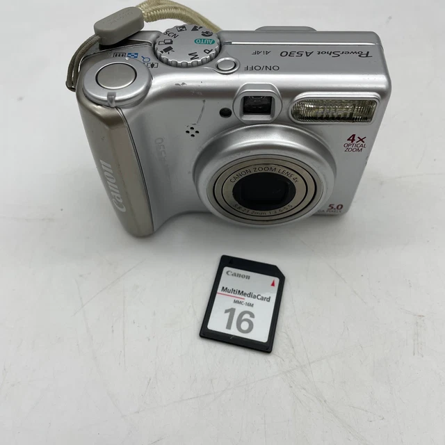 Canon PowerShot A530 シルバー Canon PowerShot A530 Digital Compact – Retro Camera Shop