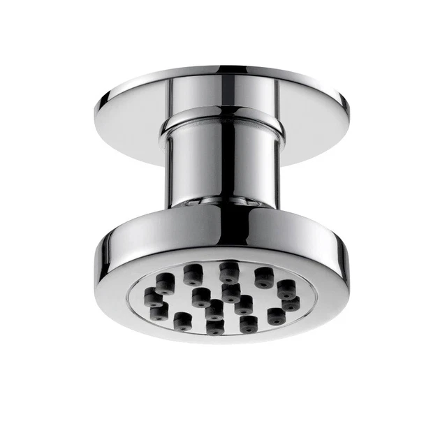 Soffione a Bocchetta Idro a Parete Ottone Cromato Forma Tonda Doccia Bagno Relax