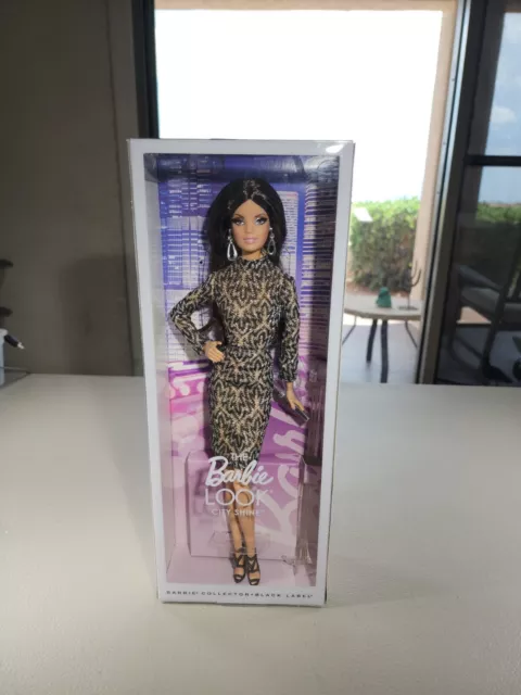 The Barbie Look City Shine Glitter Dress Brunette Black Label Collector Edition