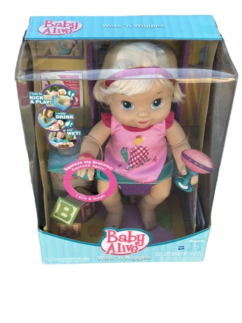 NEW 2010 Baby Alive Wets N Wiggles Girl Doll Moves Laughs Drinks Hasbro