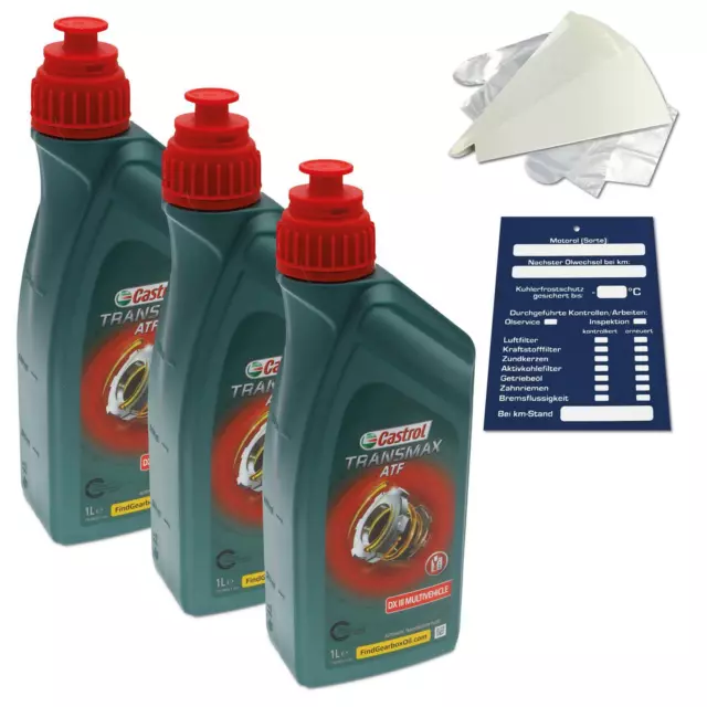 3 Litre Castrol Transmax Dex III Multi Véhicules Automatique Huile 236.9 Kit