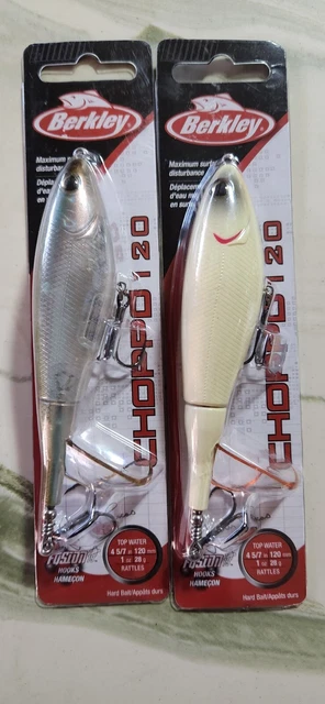 2 Berkley Choppo 120 Top Water Rattle Hard Bait Fishing Lures Brand New