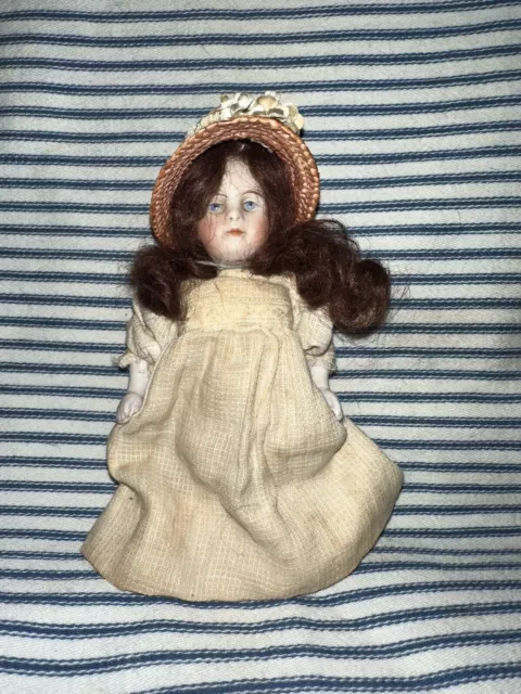 Antique German All Bisque Dollhouse Doll