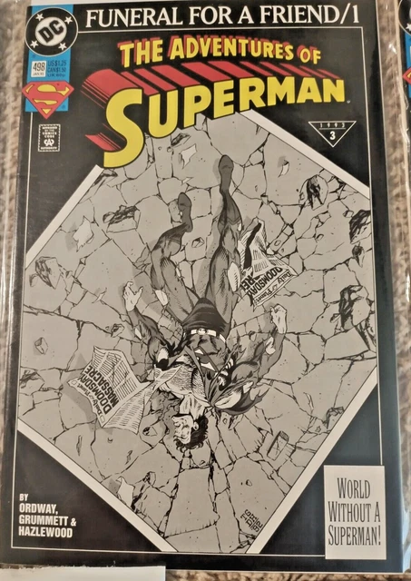 Adventures of Superman Comic Lot of 5 #497 498 499 500 WHITE SEALED 501 1993 DC 3