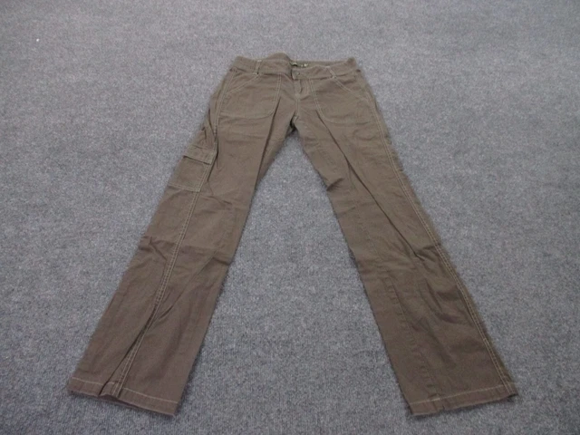 Prana Pants Adult 2 Brown Stretch Cargo Canvas Casual Hiking Straight Leg Womens