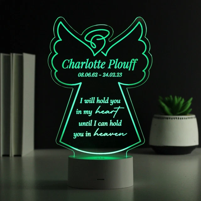 Luce LED Angelo Memoriale Verso Cambia Colore Personalizzata 8