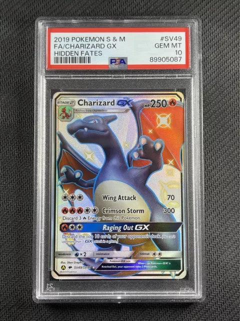 Pokemon Card PSA 10 Gem Mint Shiny Charizard 2019 Hidden Fates Ultra Rare SV49