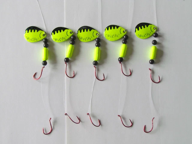 5 Spinner Floater Rigs Leech Minnow Crawler Harness Walleye, Bass, Pike