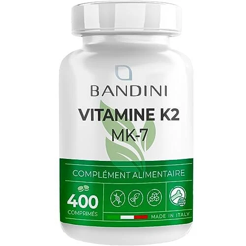 Vitamine K2 MK7 200 mcg, 400 comprimés, Ménaquinone à dosage élevé, Vit K2 MK7 K