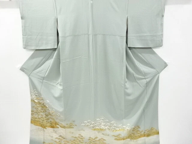 6368733: Japanese Kimono / Vintage Iro-Tomesode / Embroidery / Kinsai / Pine