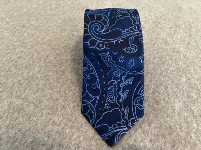 Hugo Boss Blue Paisley Silk Tie Made in Italy