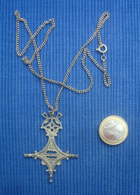 Collier Ras Du Cou Berbère Ethnique - Argent Massif émaillé Polychrome Et Cabochons