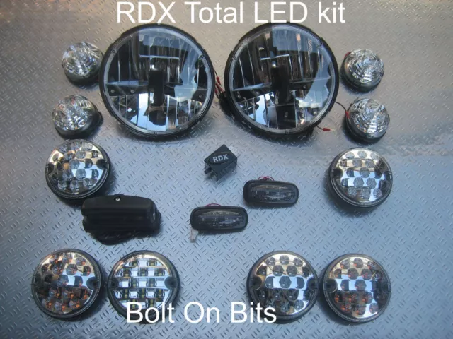 RDX LED TOTAL CLEAR Headlamp/Side/Front/Back/NAS/light kit Defender 1998-2016 D