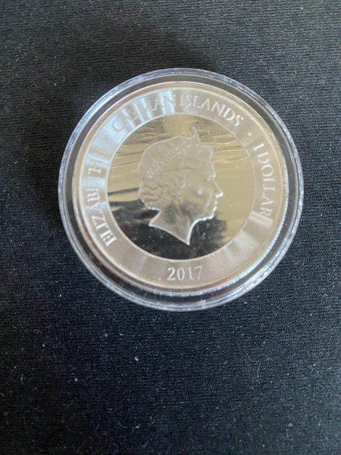 CAYMAN ISLANDS - Encapsulated QE II LEAPING MARLIN .999 SILVER DOLLAR, 2017