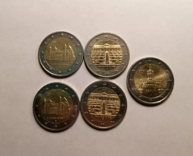 2 Euro Münzen Sammlung  Sondermünzen Konvolut 5×2Euro