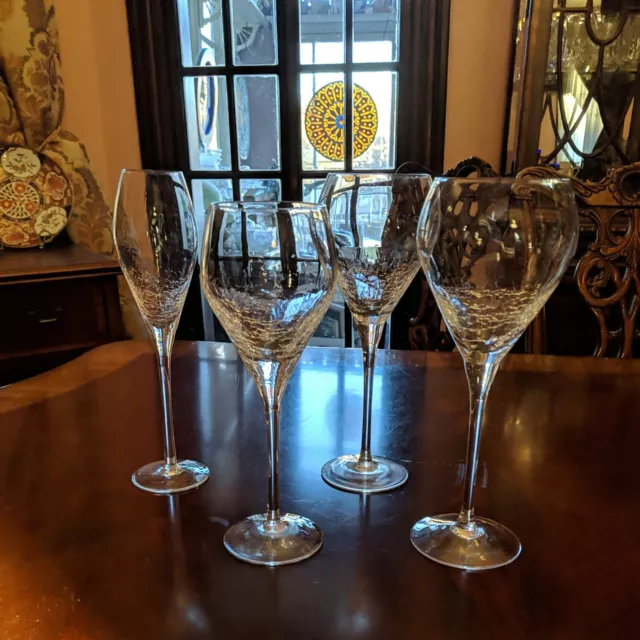 Pier 1 REFLECTIONS Crackle Wine Glass/Water Goblet/Flute Clear sold separately