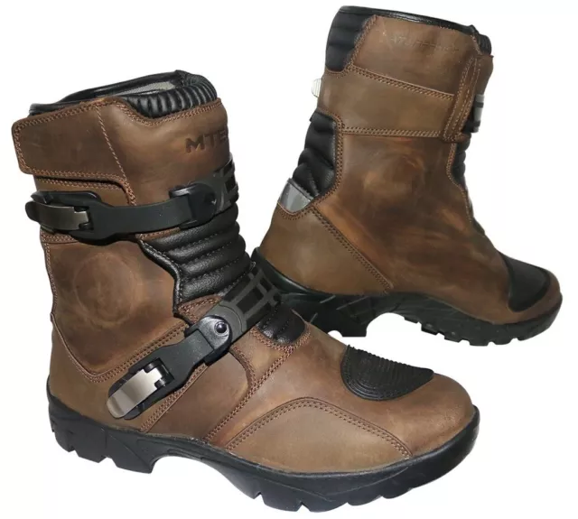 MTECH Adventure Motorbike Low Boots Motorcycle Water Proof Touring Boots Brown