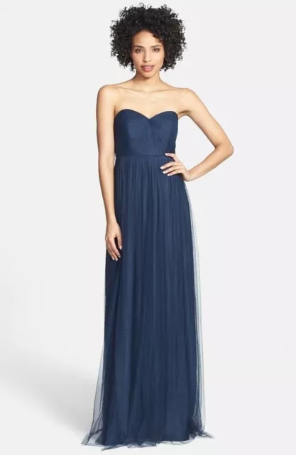 Jenny Yoo 'Annabelle' Convertible Tulle Column Dress Sz 8 Navy