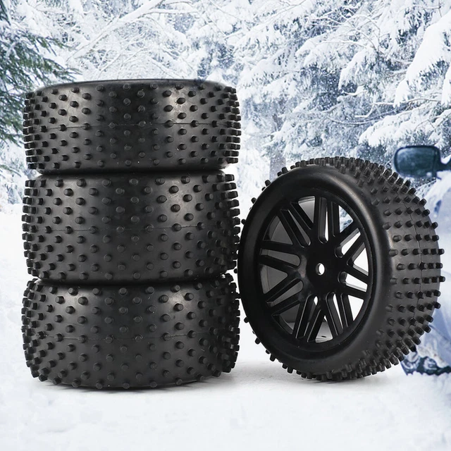 RUBBER RC WHEELS 12mm Hex Hubs Foam Inserts RC Tires Off Road Buggy Car