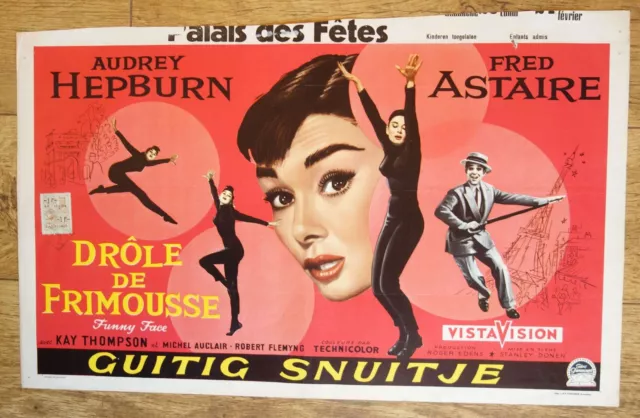 FUNNY FACE Audrey Hepburn original belgian movie poster '57