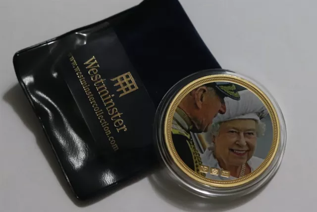 UK GB 50mm GOLD PLATED MEDAL ELIZABETH II B40 CP16