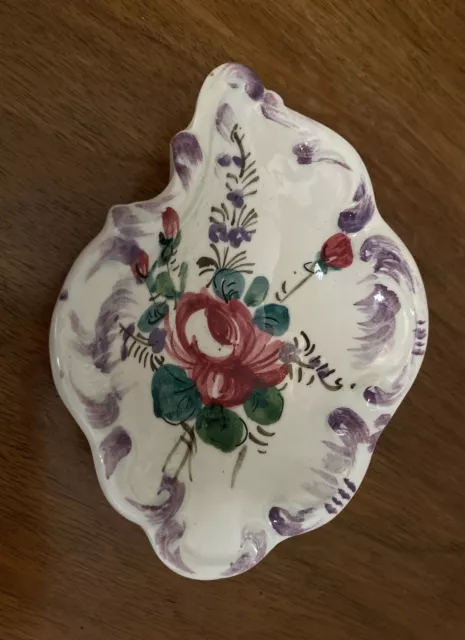 Hand Painted Trinket Bowl/Dish - Made in Italy - 1992-Small/Decorative - F.POST