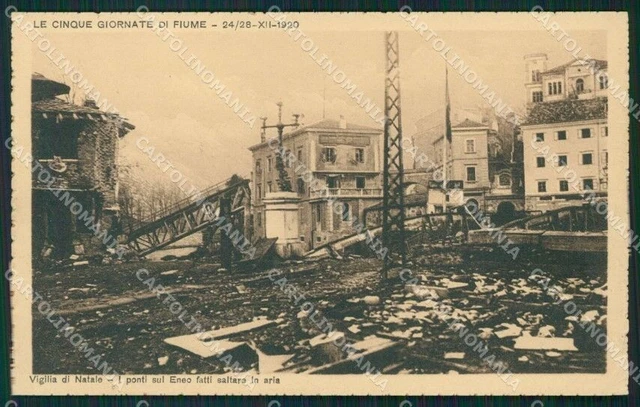 Croazia Fiume Cinque Giornate di Militari ABRASA cartolina QT4077