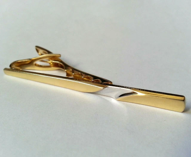 Pince à cravate vintage en or 10 carats AMERITECH : accessoire de cravate pour homme - France