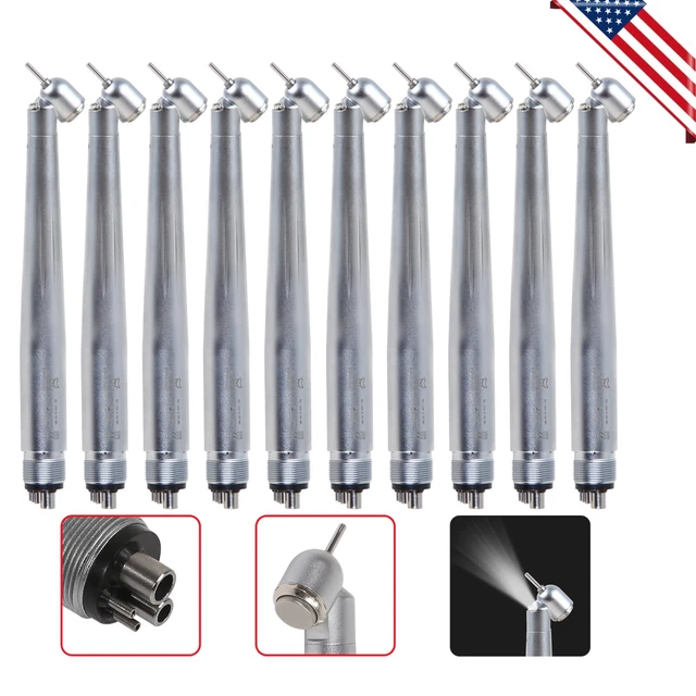 10X Dental LED 45 Degree Fiber Optic E-generator Handpiece 4Holes MWZ 45°C