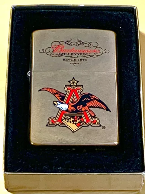 Zippo 2000 Budweiser Millennium Limited Edition Unused In Box