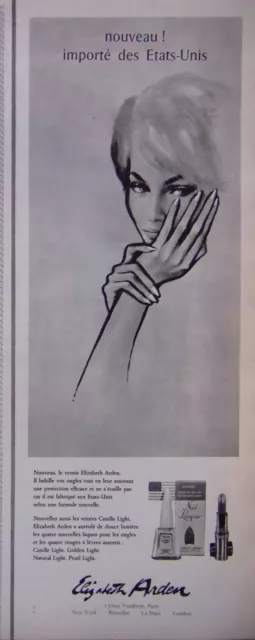 Publicité 1965 Elizabeth Arden Nouveau Vernis Importé Des États Unis Advertising