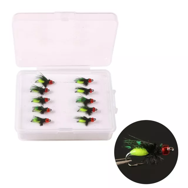 Kit de mouches de pêche à la mouche facile à transporter 10 pièces leurre in