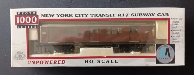 NEW.COLLECTIBLE.EXCLUSIVE.PROTO 1000-HO-NYC Subway Car R17 #6809 Unpowered Train