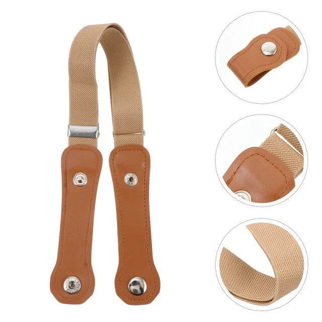 2 Pcs Leather Waist Belt Free Buckle Miss Kids Belts Boys Toddlers Elastic Belts