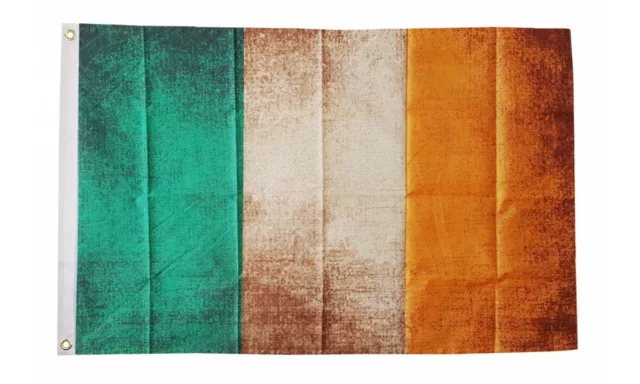 Ireland Grunge Flag 5 x 3 FT - 100% Polyester With Eyelets - Irish Eire Republic