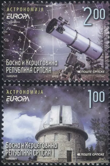 Bosnia 2009 Europa/Astronomy/Space/Telescope/Observatory/Stars 2v set (b137k)