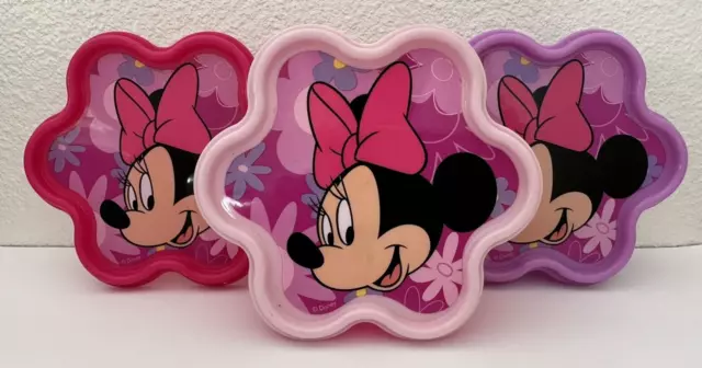 Set Of 3 Tupperware Disney Store Minnie Mouse Snack Lunch Container Flower Shape