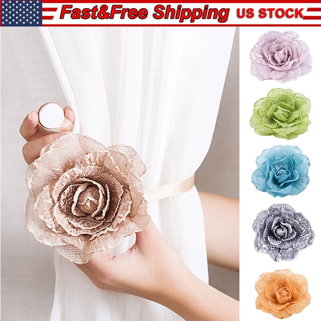 Flower Shape Magnetic Curtain Tieback Tie Backs Holdback Buckle Clip Home Decor