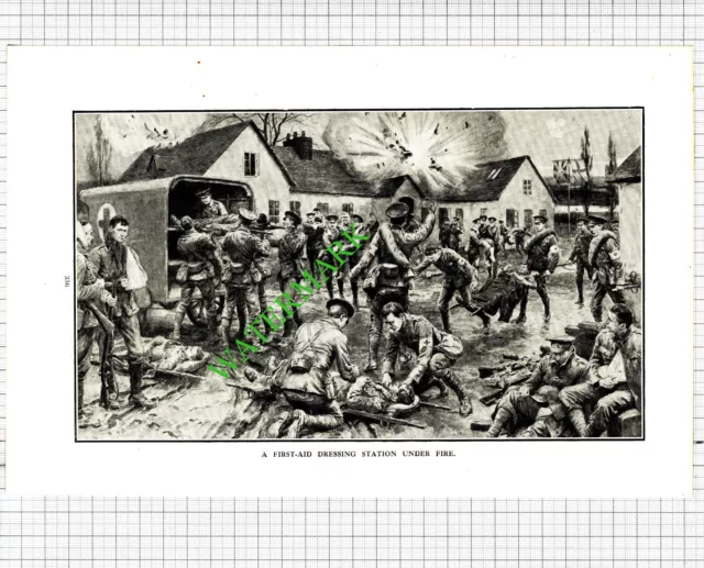 FIRST AID DRESSING Station World War One WW1 - 1916 Cutting/ Print £8. ...