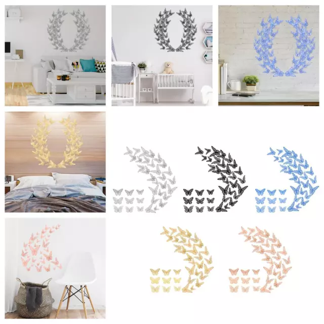 36 pz/set Farfalla Wall Sticker 3D Applique Lucido Sticker per Soggiorno