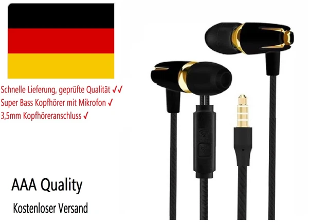 Kopfhörer In Ear Super Bass Ohrhörer Headset mit MIC Für Handy Laptop Ipod MP3 ✔