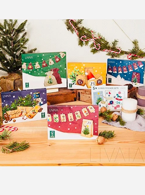 Calendrier De L'avent à Remplir Soi-même - 24 Pochettes En Tissu 12x16 Cm + Ficelle Et Pinces - Déco Noël Personnalisable