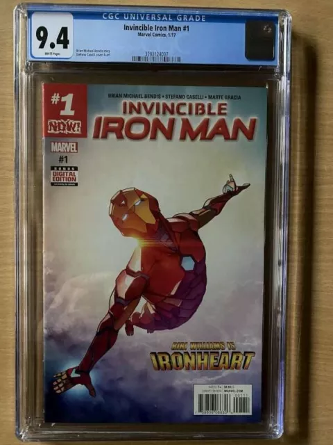 Invincible Iron Man 1 CGC 9.4 Marvel 2017  1st cover riri willams ironheart