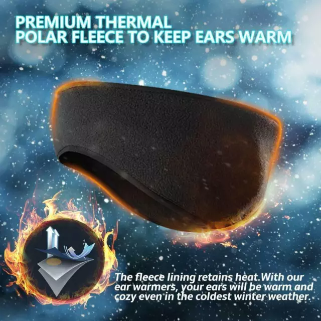 3 PACK Fleece Ear Cover Ear Warmer Headband Winter Sweatband Running Headband 3