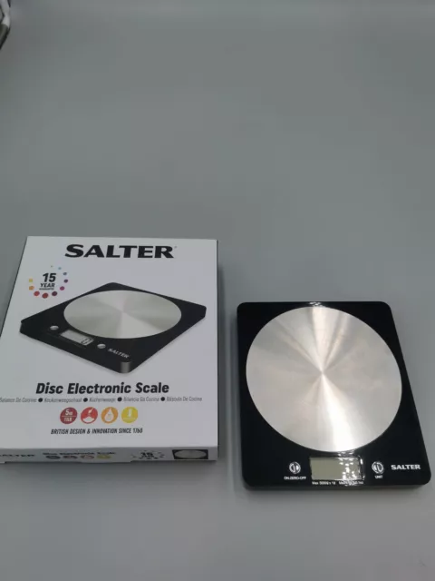 Escala electrónica de disco Salter 1036 BKSSDR, vista en TV, diseño elegante delgado, hogar