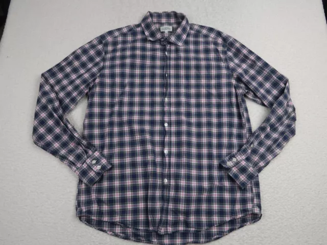 Hartford Alternative Classic Mens Shirt Size XL Button Up Plaid Blue Long Sleeve