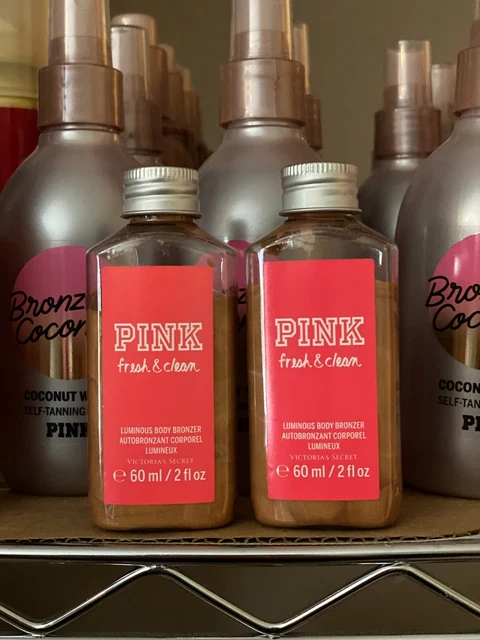 2 Victoria's Secret fresh & clean Luminous Body Bronzer, 2 oz ea., Brand New