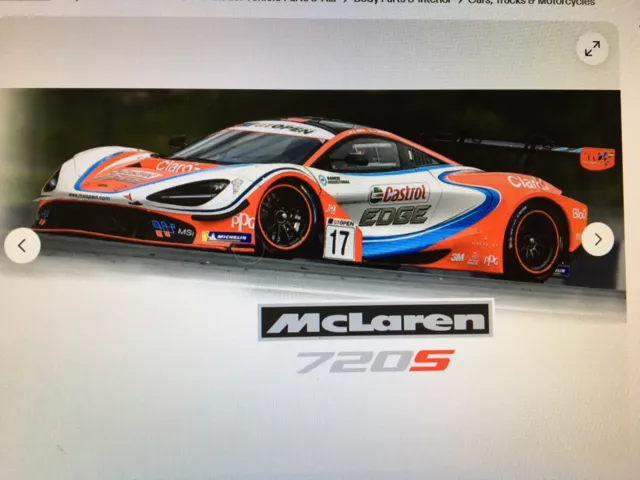 1:10 RC Clear Lexan Body Shell McLaren 720GT3 with Castrol Edge Decals