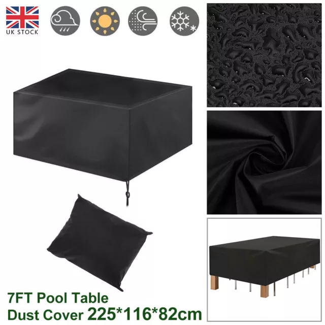 7Feet Heavy Duty Waterproof Billiard Snooker Pool Table Dust Cover Anti UV UK