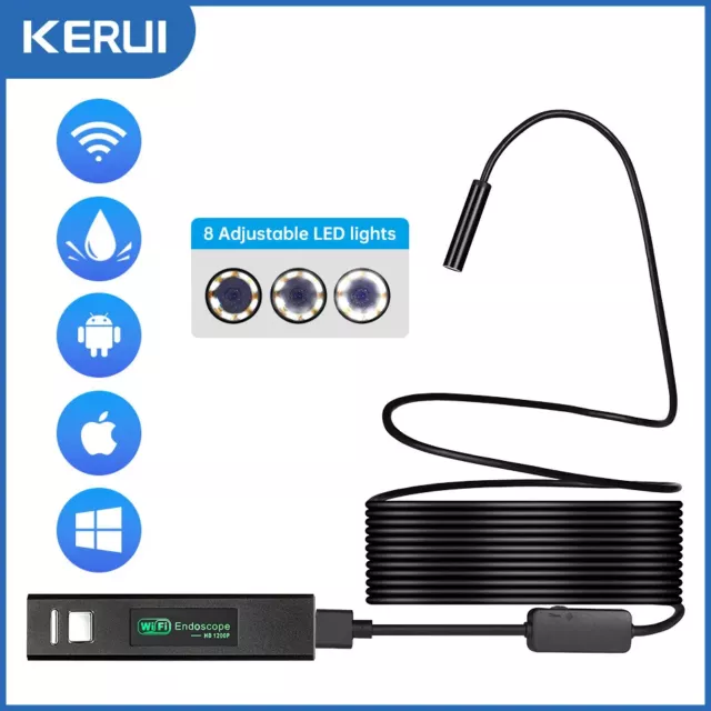 1200P WiFi Endoscope Camera Waterproof Inspection Snake Camera USB Borescope